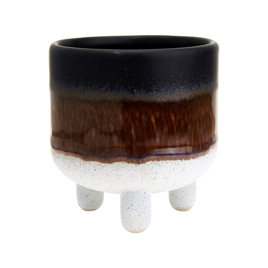 Stoneware Glazed Mini Planter - Black