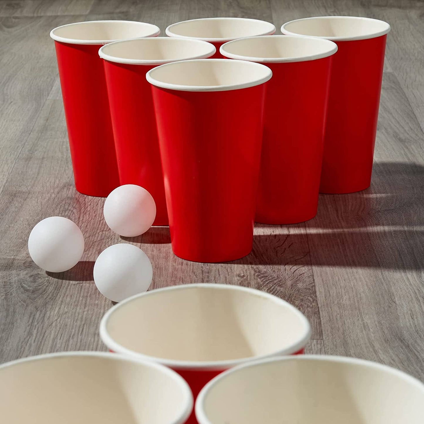 50 Piece Beer Pong Set - 25 Red Plastic Cups & 25 Balls