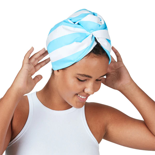 Quick Dry Hair Wrap - Tulum Blue