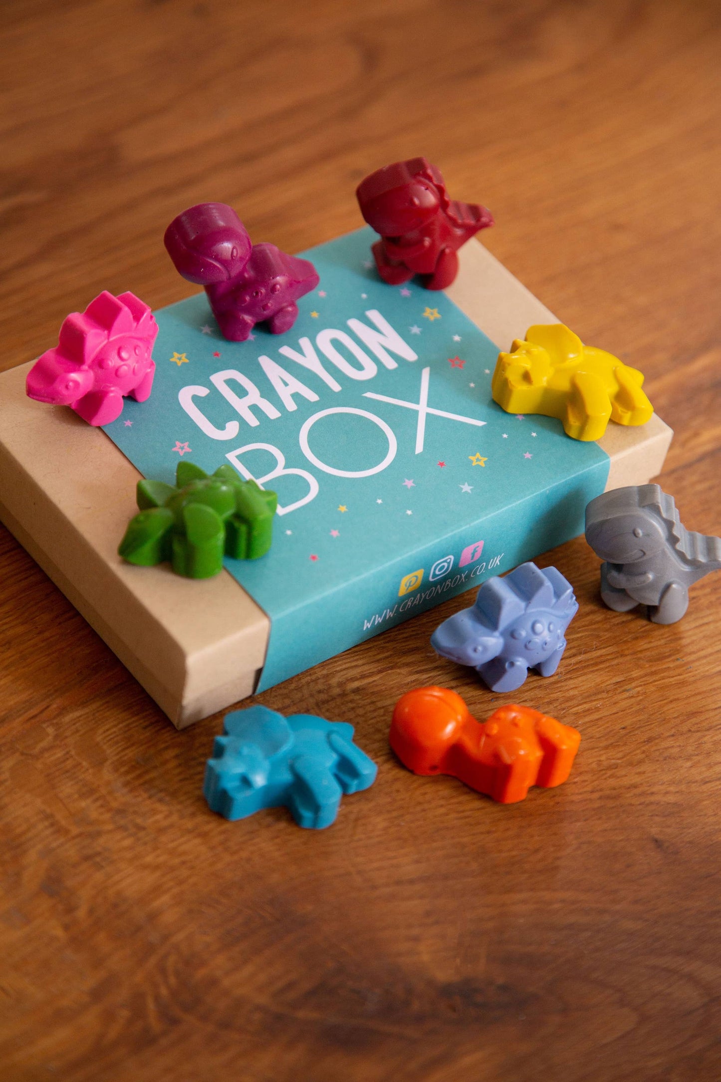 Set of 9 Handmade Dinosaur Wax Crayons