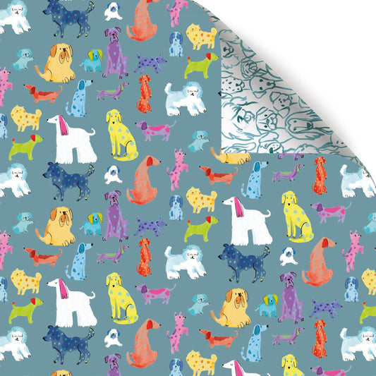 Pawty Time Dogs Double Sided Wrapping Paper