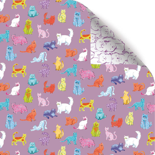 Pawty Time Cats Double Sided Wrapping Paper