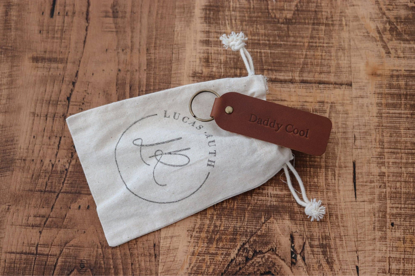 Leather Keyring - Daddy Cool