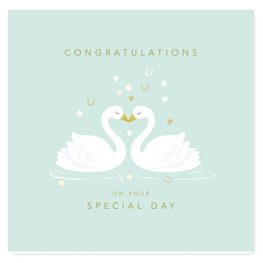 Congratulations Wedding Swans Card