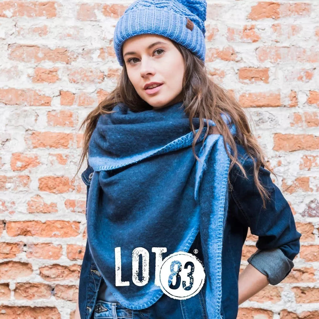 Super Soft Wrap Scarf - Navy/Light Blue