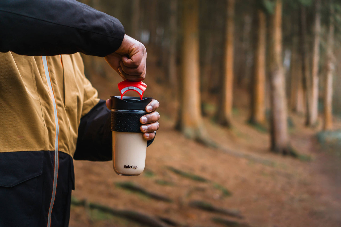 SoleCup Large Travel Mug - 18oz Silicone: Black