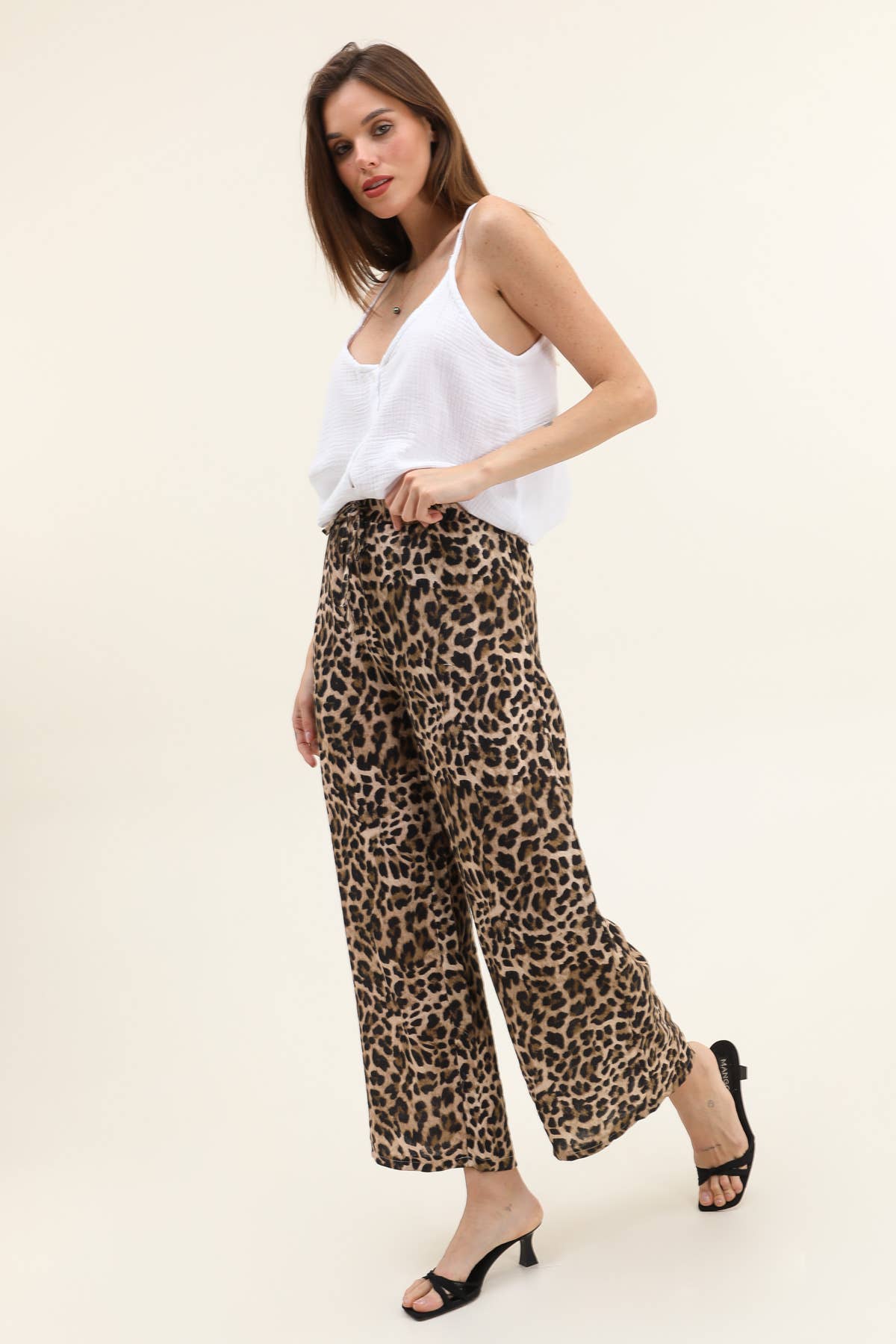 Leopard Print Cotton Trousers