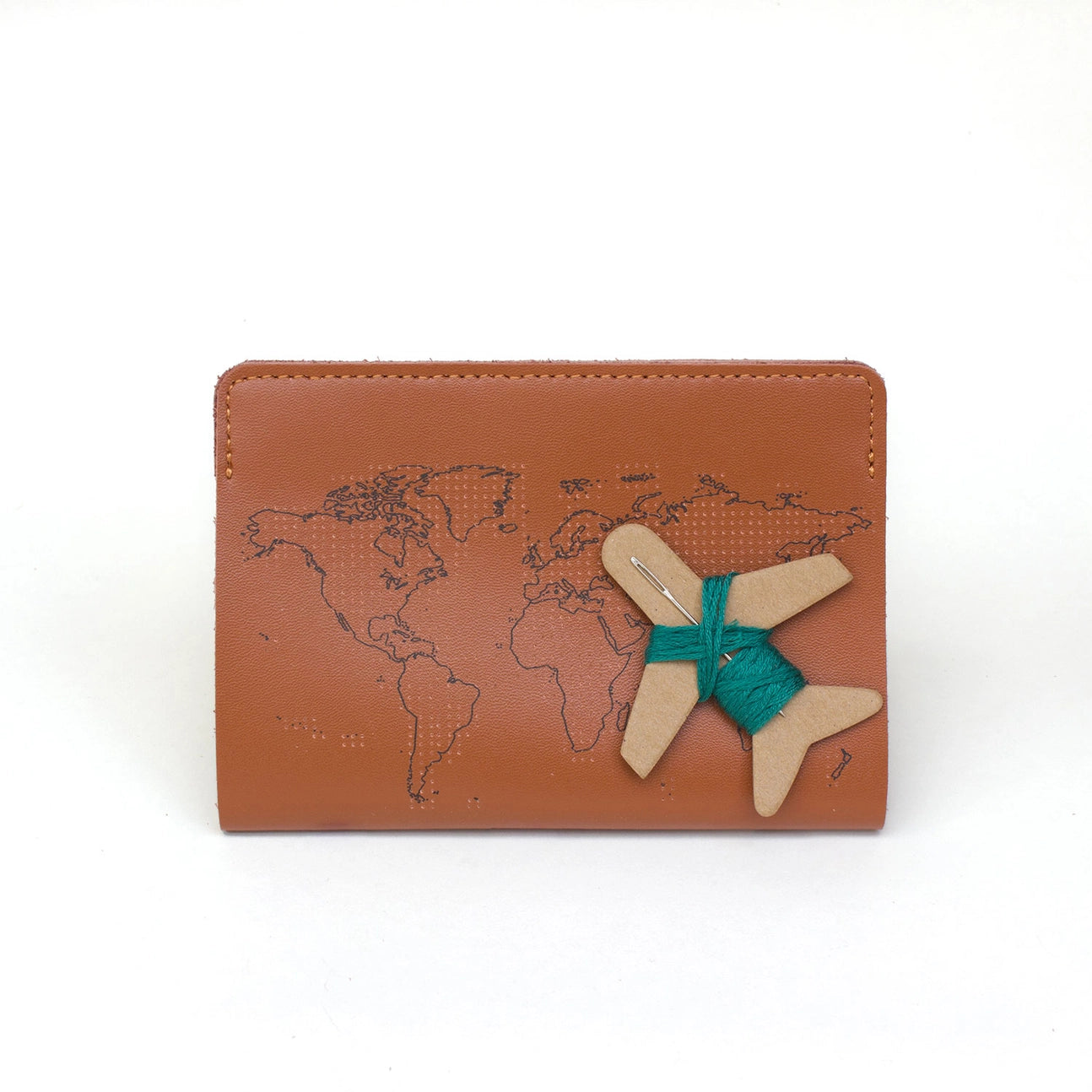 Stitch Where You've Been Passport Cover Kit - Brown Leather