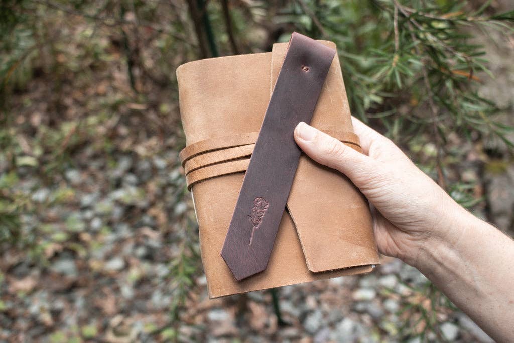 Leather Bookmark - The Mountains (Evergreen)