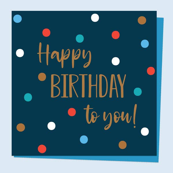 General Birthday Card - Navy Spots