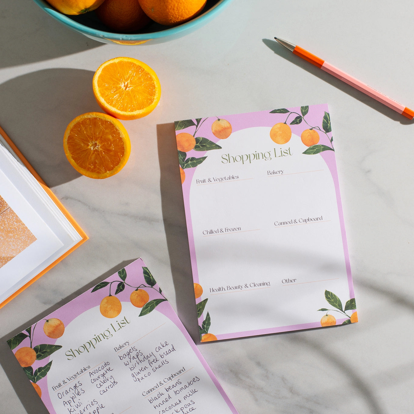 Orangerie A5 Shopping List Pad | Recycled Paper