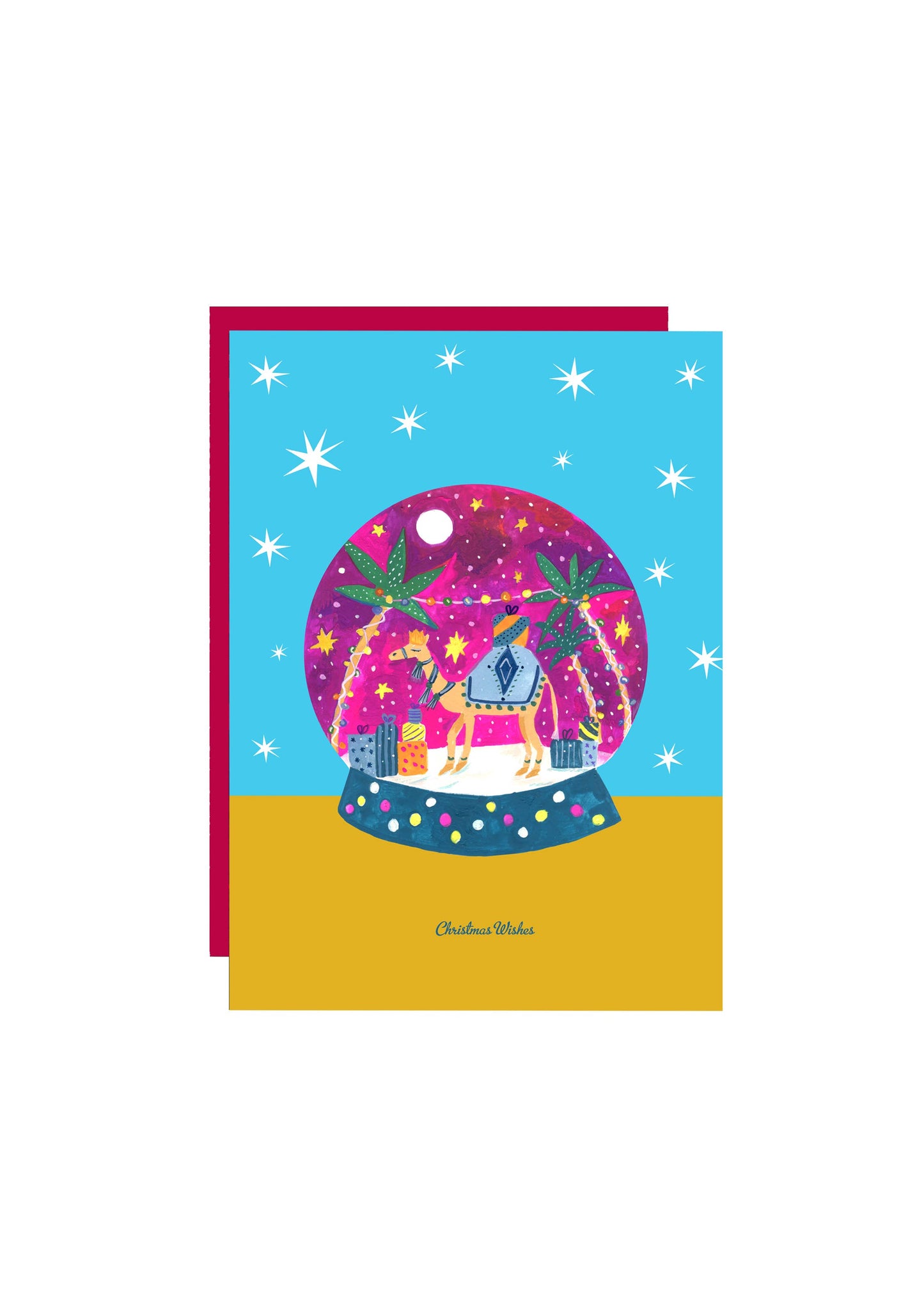 'Magical Camel Snow Globe' Christmas Greetings Card