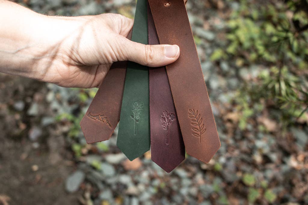 Leather Bookmark - The Fern (Dark Walnut)