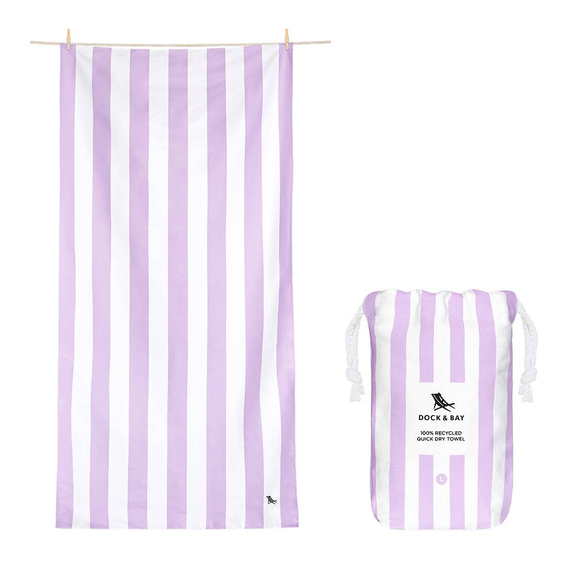 Dock & Bay Quick Dry Towels - Cabana - Lombok Lilac: Extra Large (78x35")