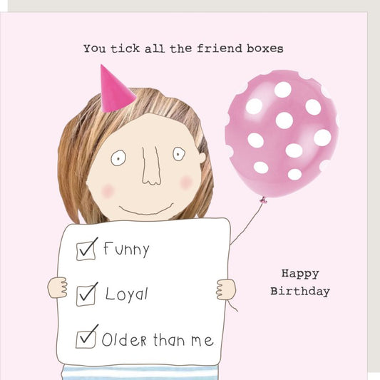 'You tick all the friend boxes..' Card