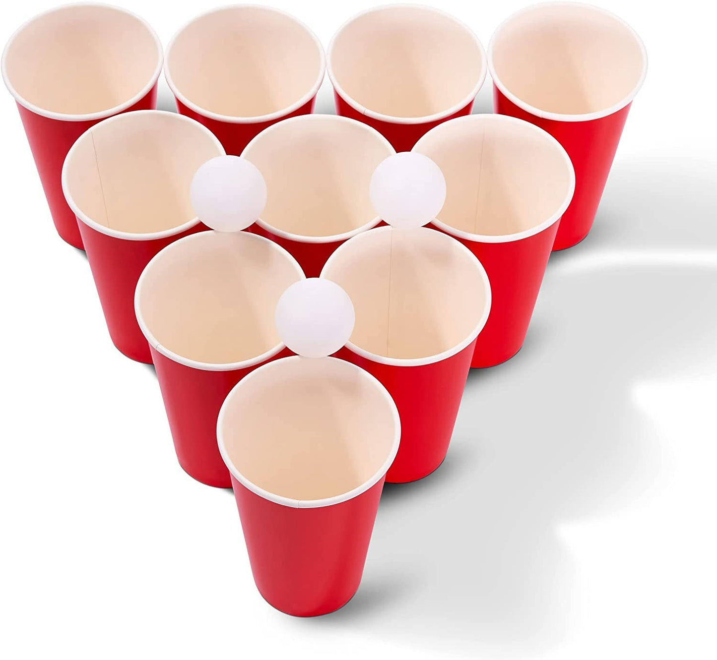 50 Piece Beer Pong Set - 25 Red Plastic Cups & 25 Balls