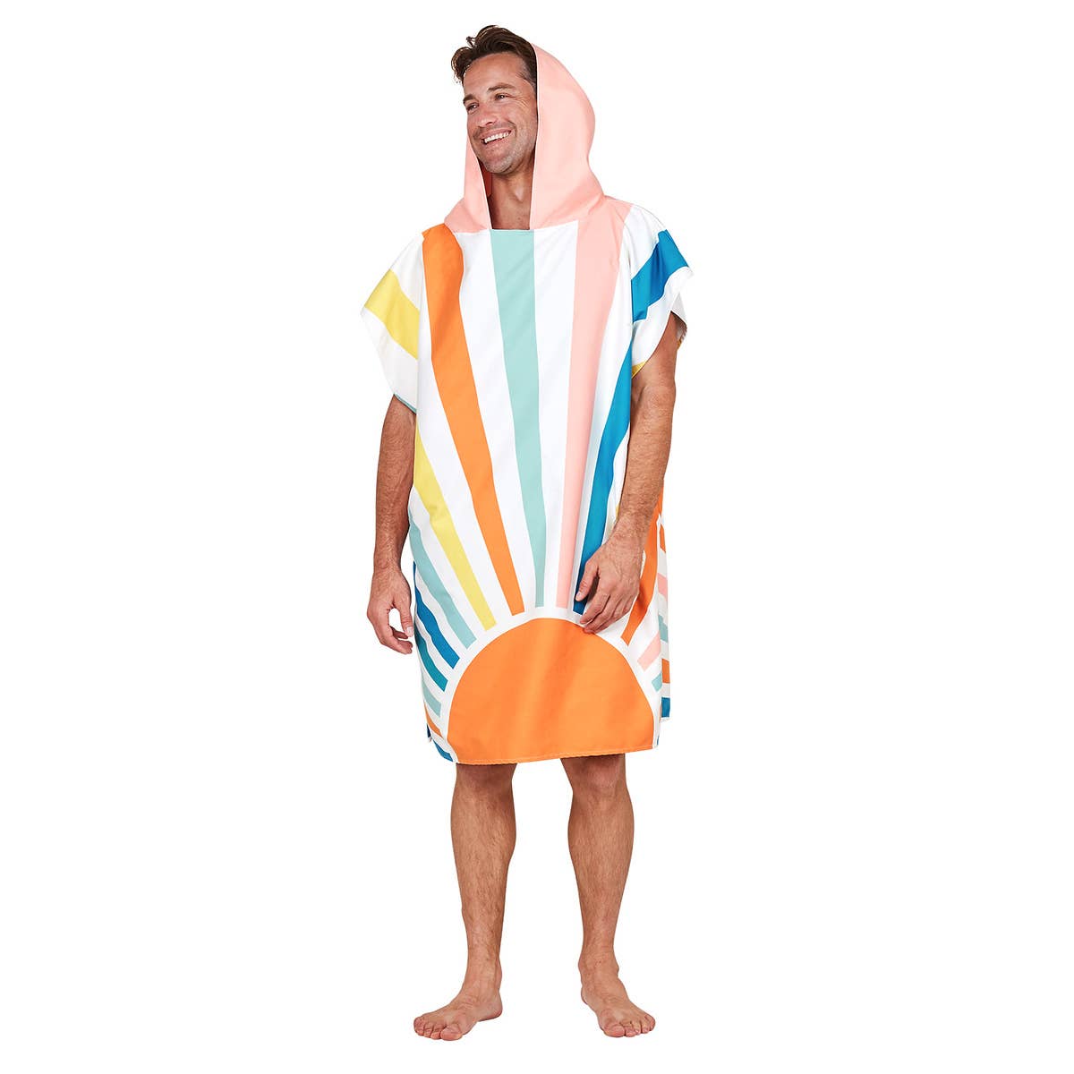 Dock & Bay Adult Poncho - Hooded Towel - Rising Sun: Large (41x31")