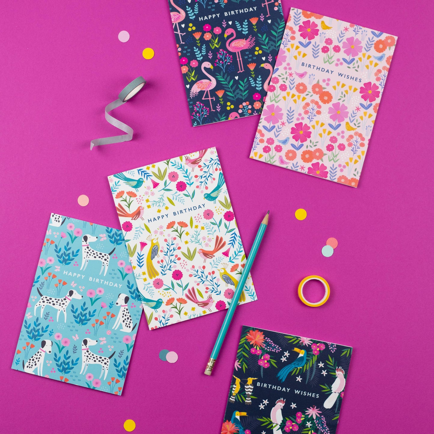 Happy Birthday Card | Fun and Colourful Llama Pattern