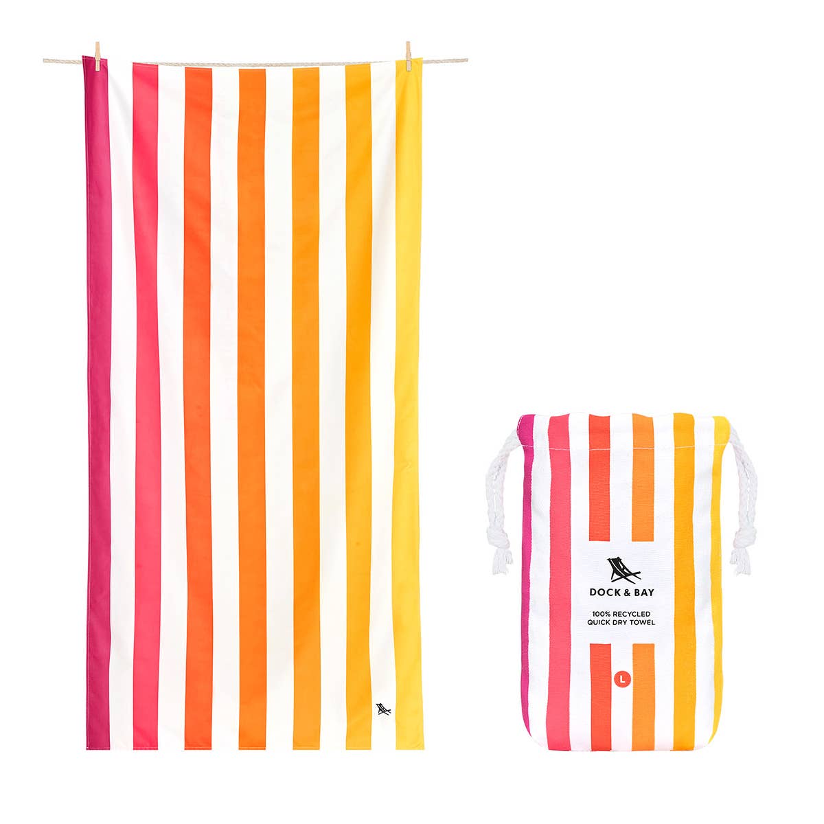 Dock & Bay Quick Dry Towels - Summer - Peach Sunrise: Extra Large (78x35")