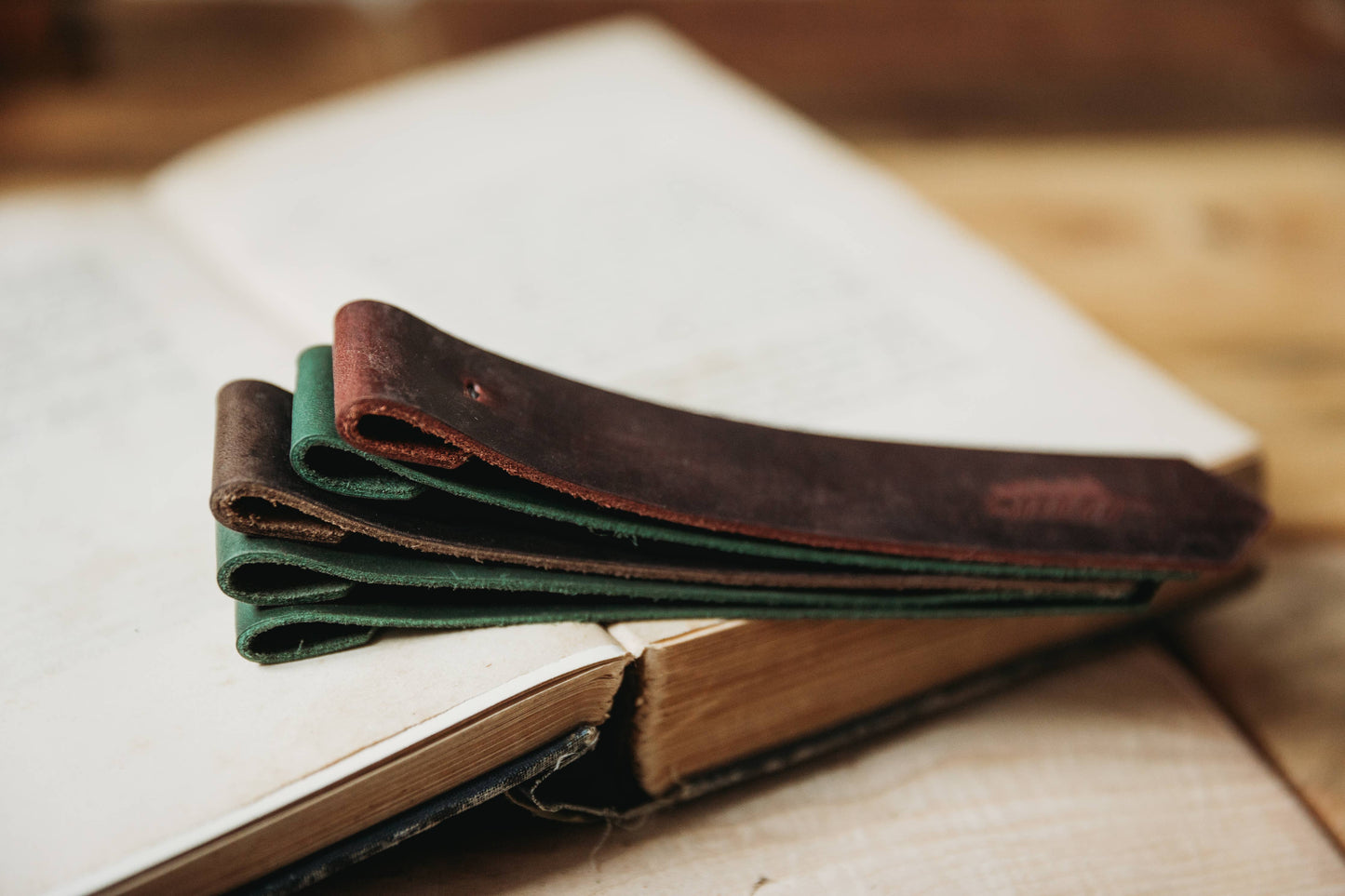 Leather Bookmark - The Mountains (Evergreen)