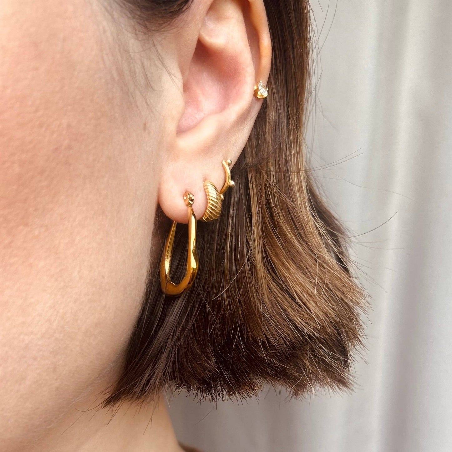 Everyday Abstract Hoop Earrings