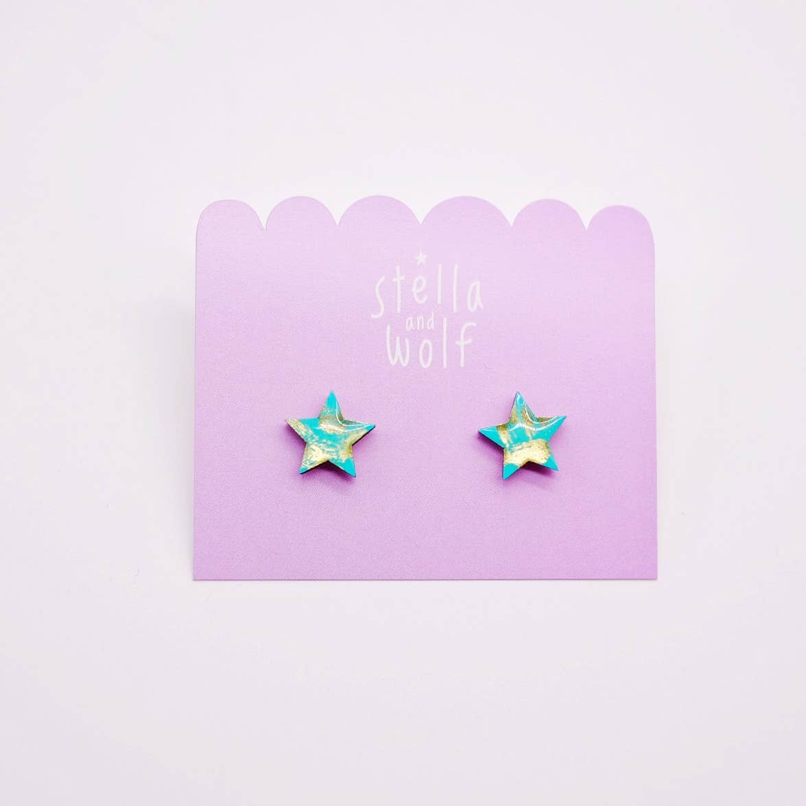 Turquoise and Gold Star Earrings