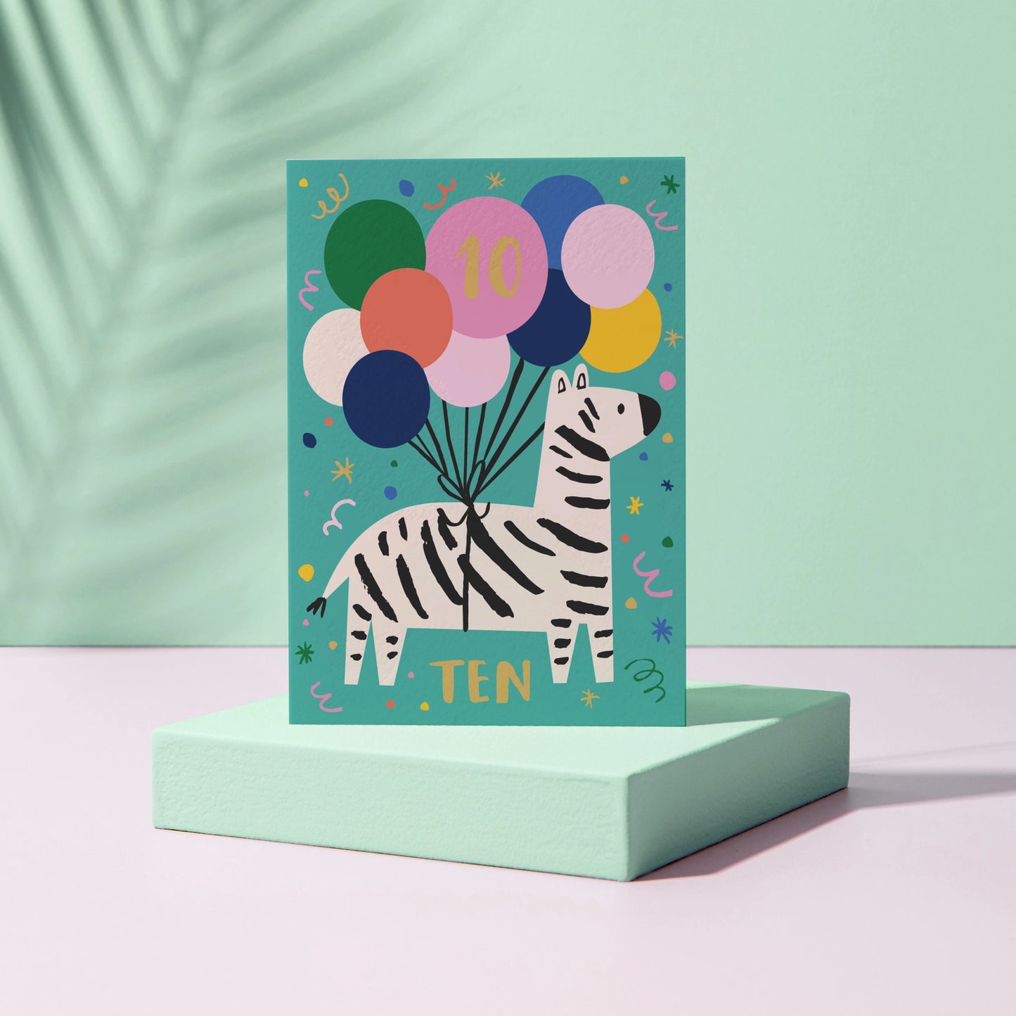 10th Birthday Card - Zebra