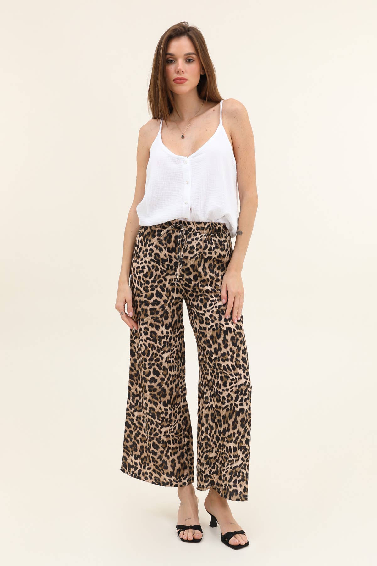 Leopard Print Cotton Trousers