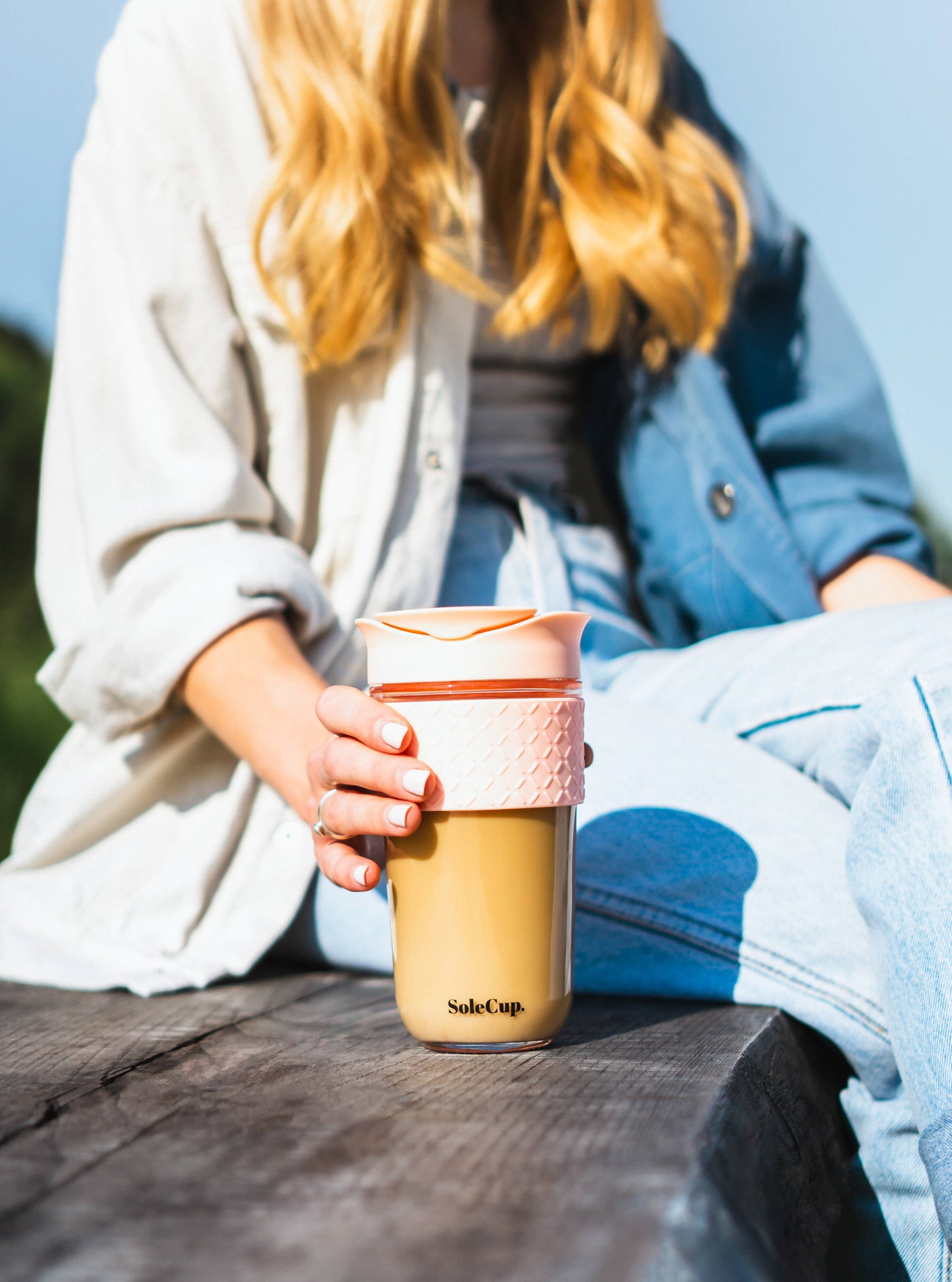 SoleCup Large Travel Mug - 18oz Silicone: Blue