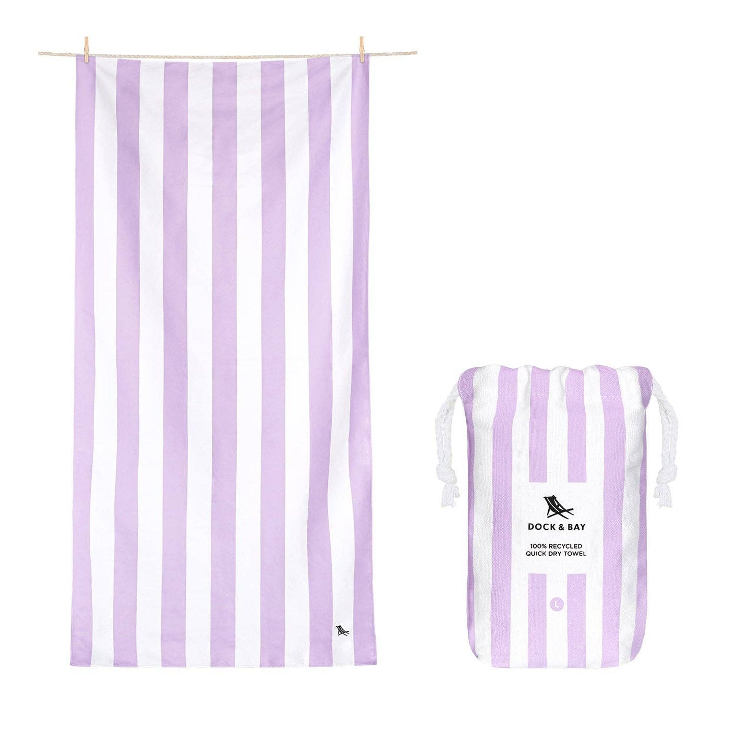 Dock & Bay Quick Dry Towels - Cabana - Lombok Lilac: Extra Large (78x35")