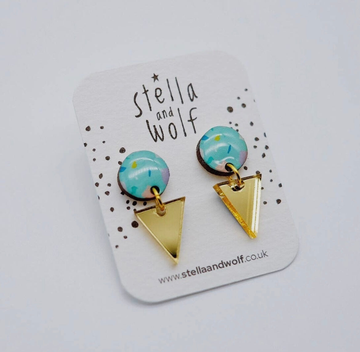 Small Pastel Blue Terrazzo Drop Earrings