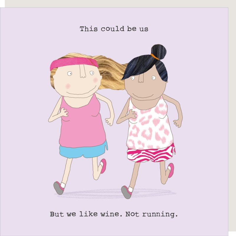 Wine Not Running Greetings Card (Female)