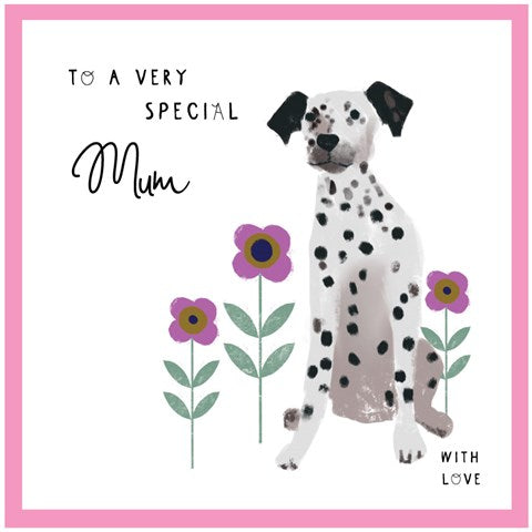 Mother's Day Card - Dalmatian & Flowers