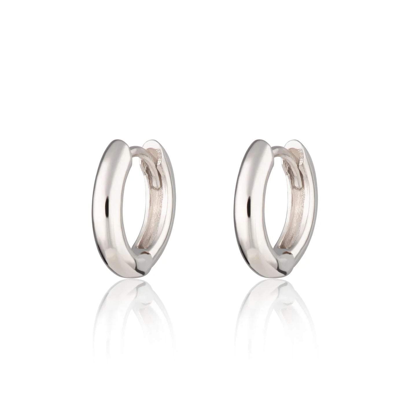 Huggie Hoop Earrings - Silver