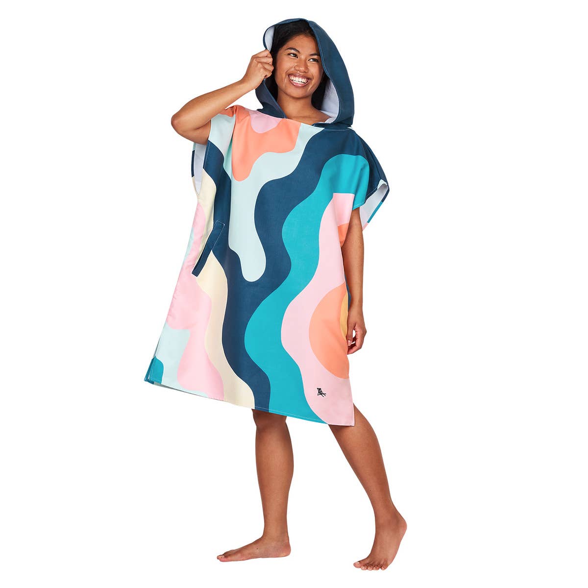 Dock & Bay Adult Poncho - Hooded Towel - Get Wavy: Large (41x31")