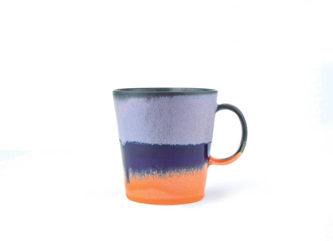 Tri-Colour Drip Mug (Light Blue/Blue/Orange)