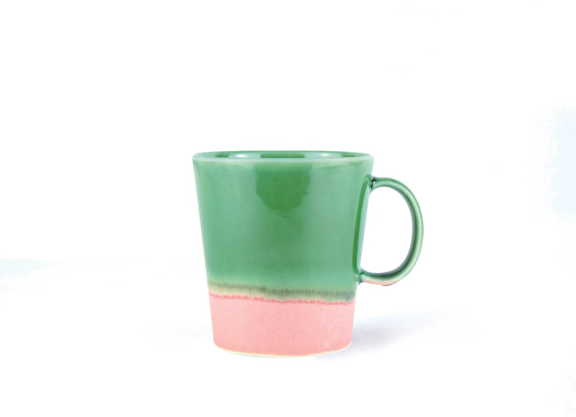 Tri-Colour Drip Mug (Green/Dark Green/Pink)