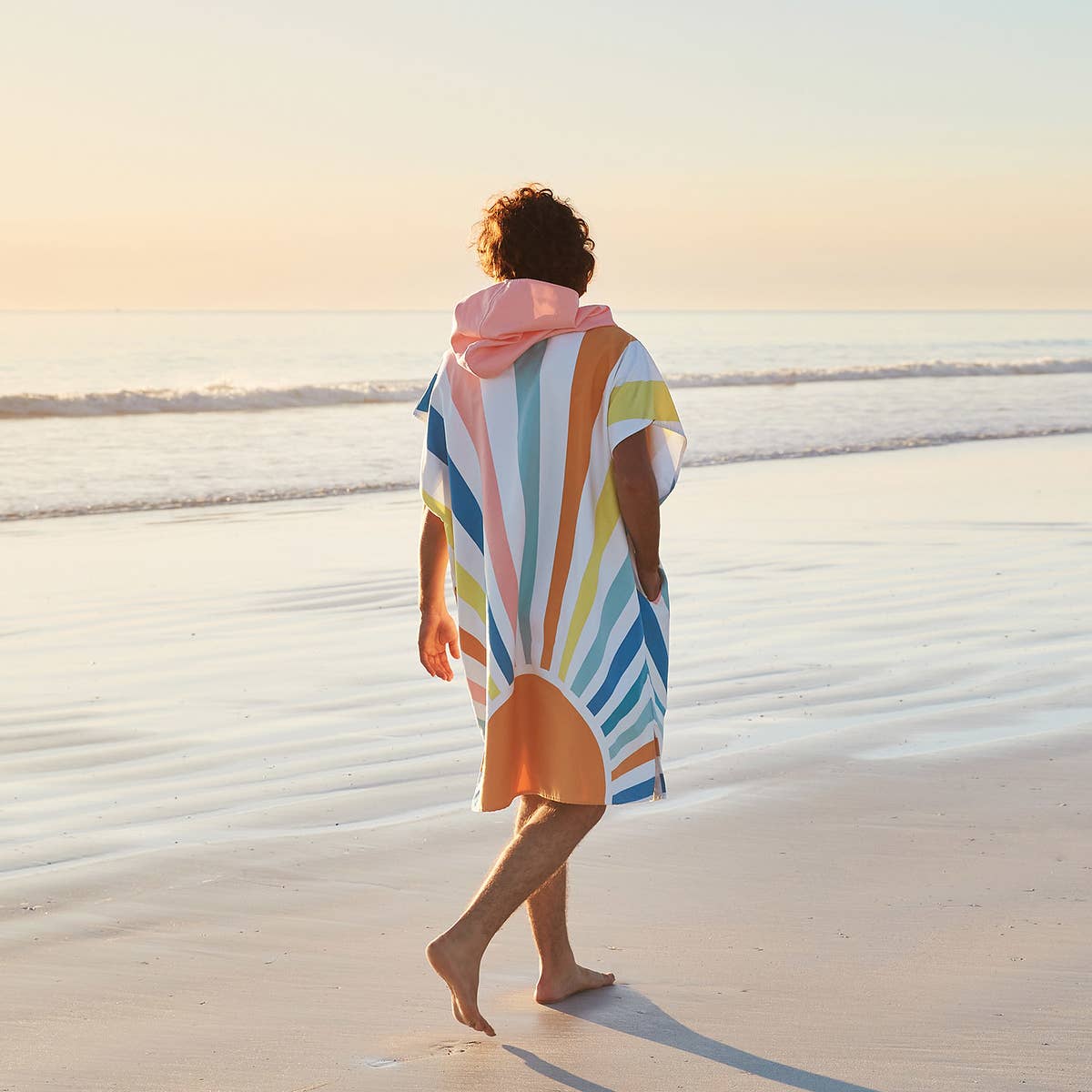 Dock & Bay Adult Poncho - Hooded Towel - Rising Sun: Large (41x31")