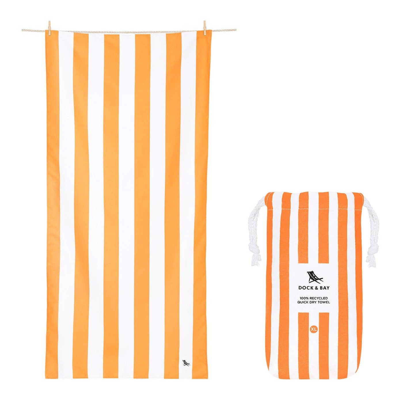 Dock & Bay Quick Dry Towels - Cabana - Ipanema Orange: Extra Large (78x35")