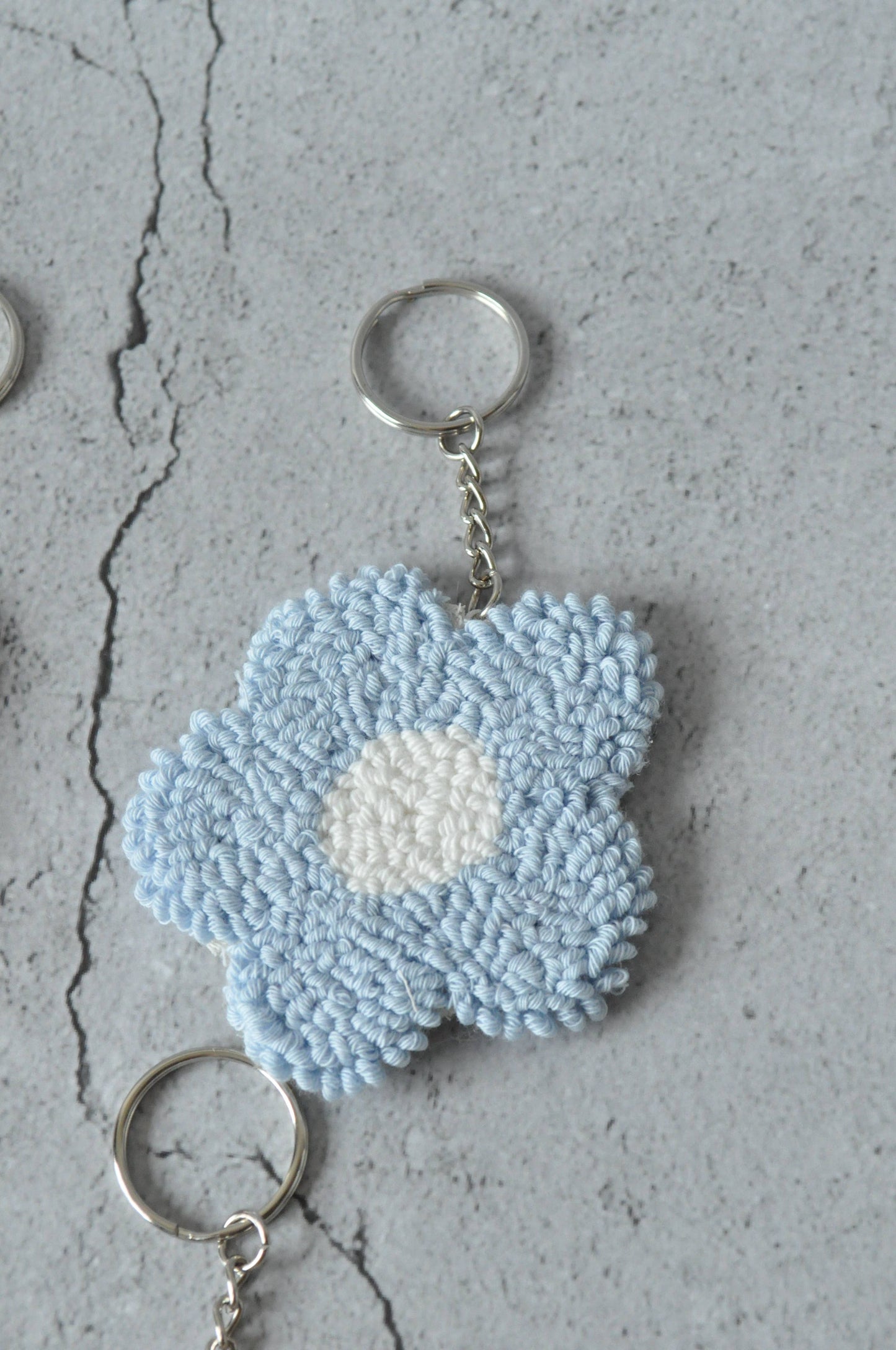 Daisy Punch Needle Keychain | Bag Charm: Yellow Daisy