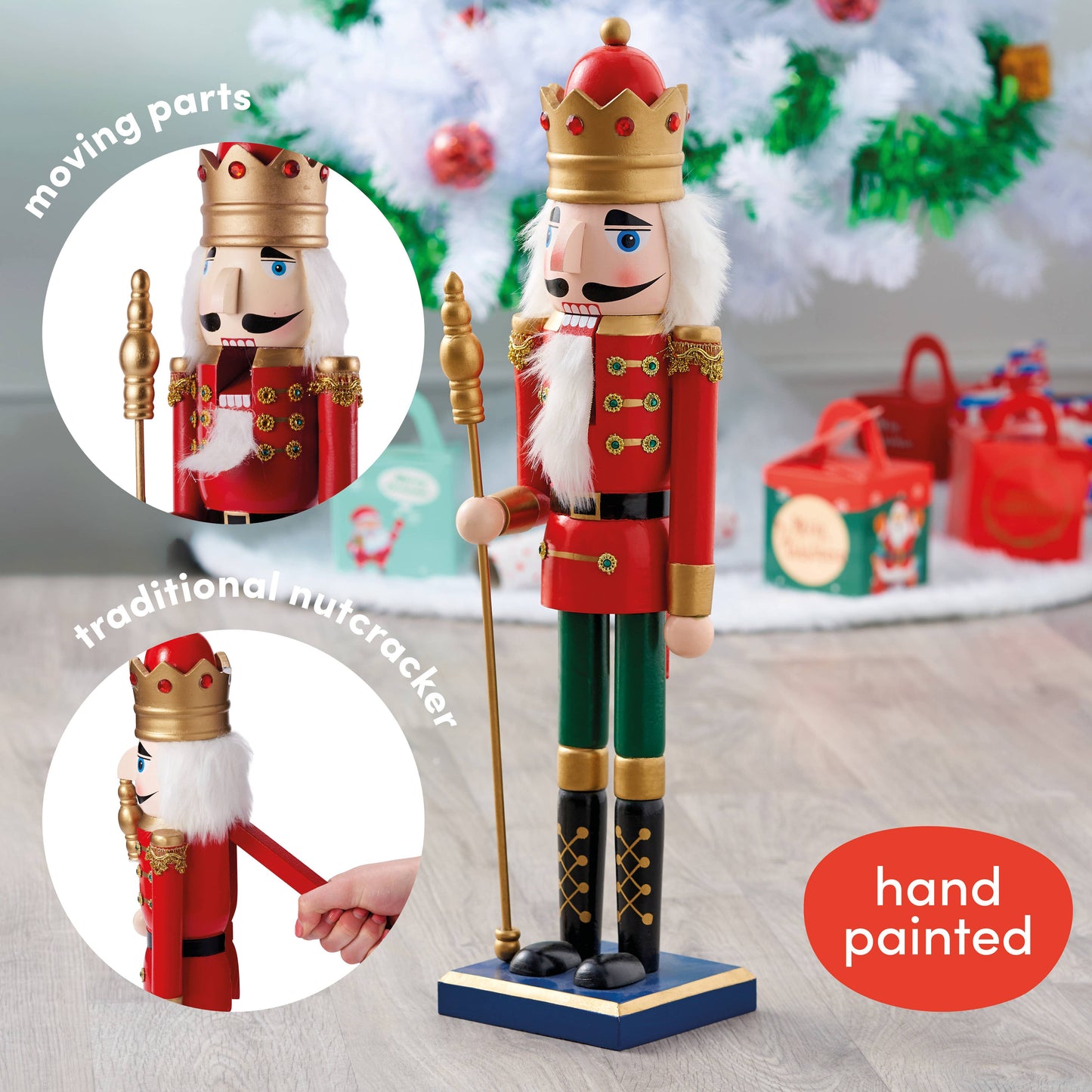 Large Traditional Christmas Wooden Nutcracker