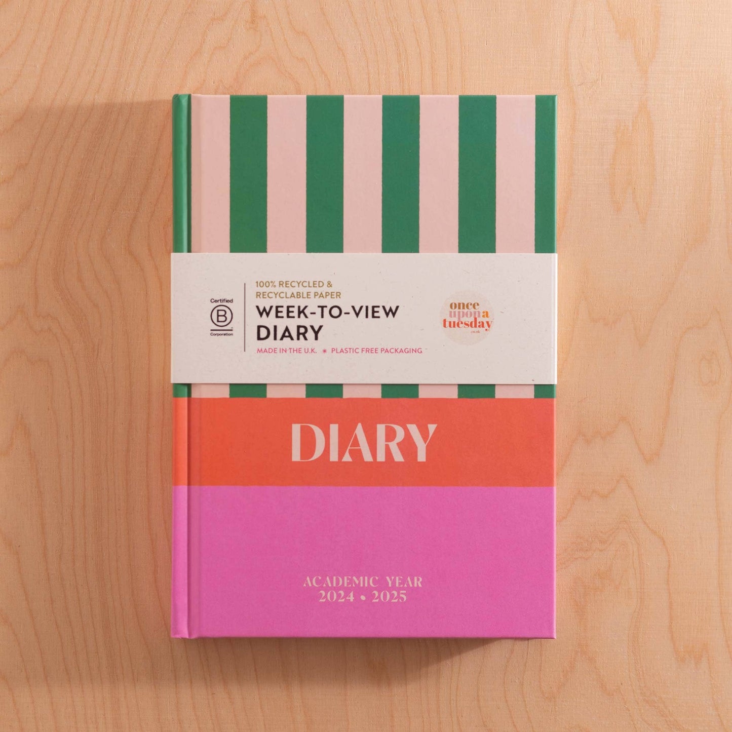 Academic Year Diary 2024-2025 | A5 Hardcover | Cabana Stripe