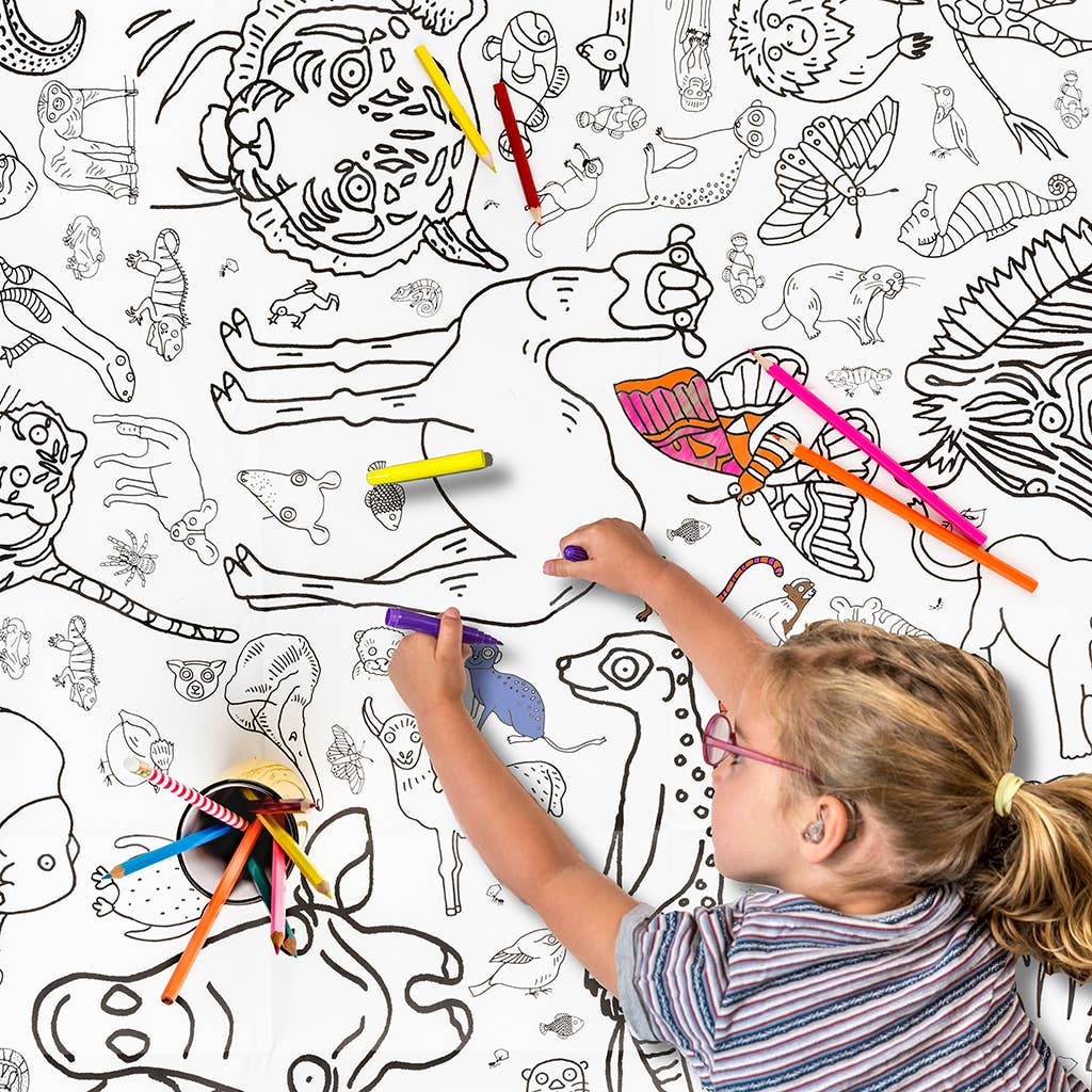 Colour-in Giant Poster / Tablecloth - Animals