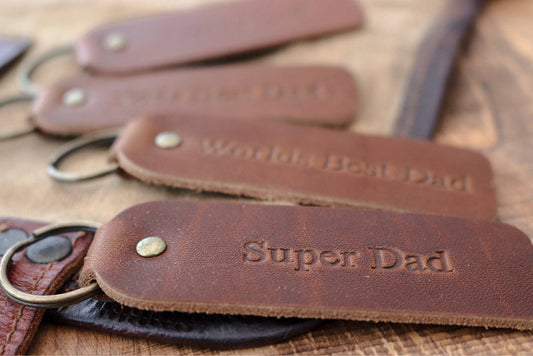 Leather Keyring - Super Dad