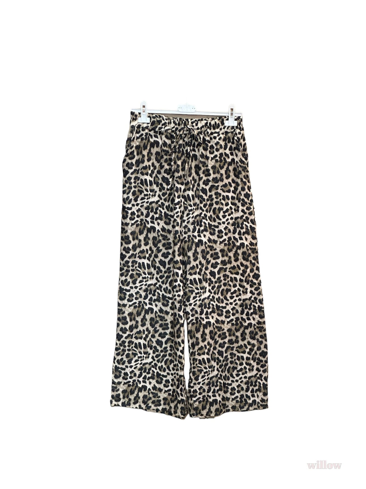 Leopard Print Cotton Trousers