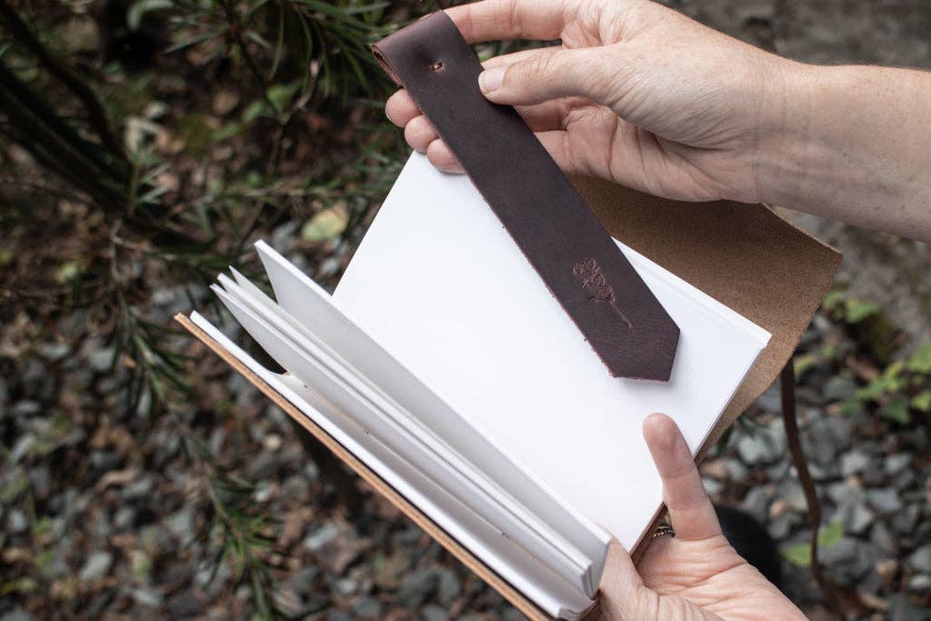 Leather Bookmark - The Fern (Redwood)