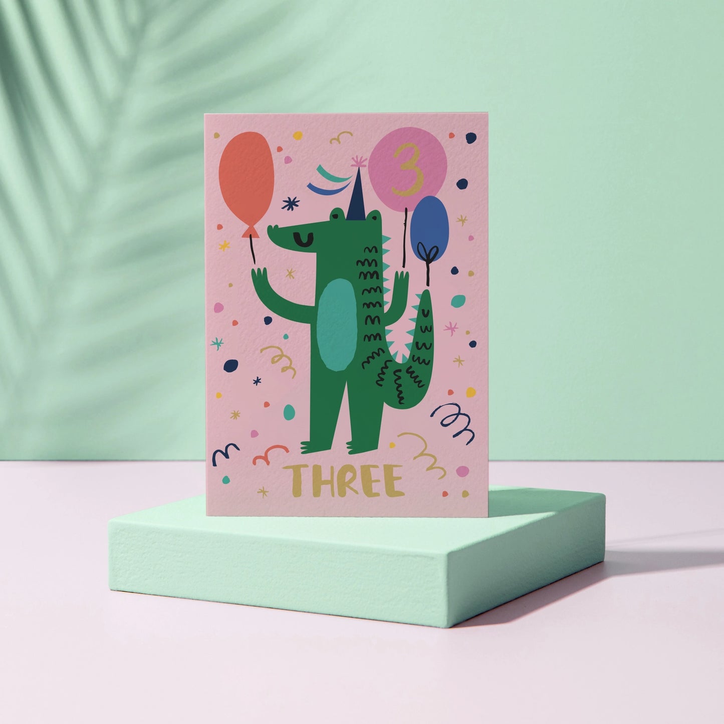 3rd Birthday Card - Crocodile