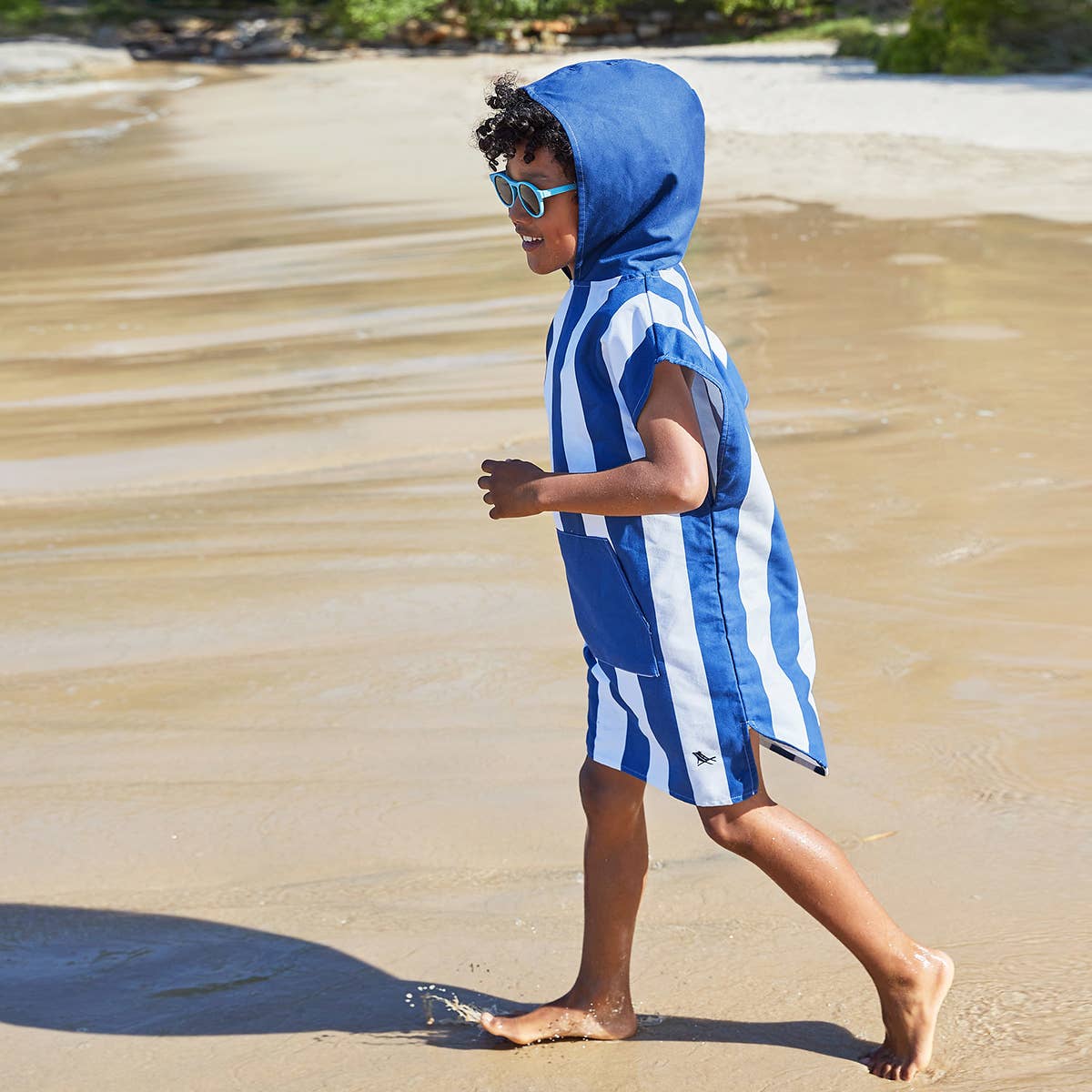 Dock & Bay Kids Poncho - Cabana - Whitsunday Blue: Age 4 to 7