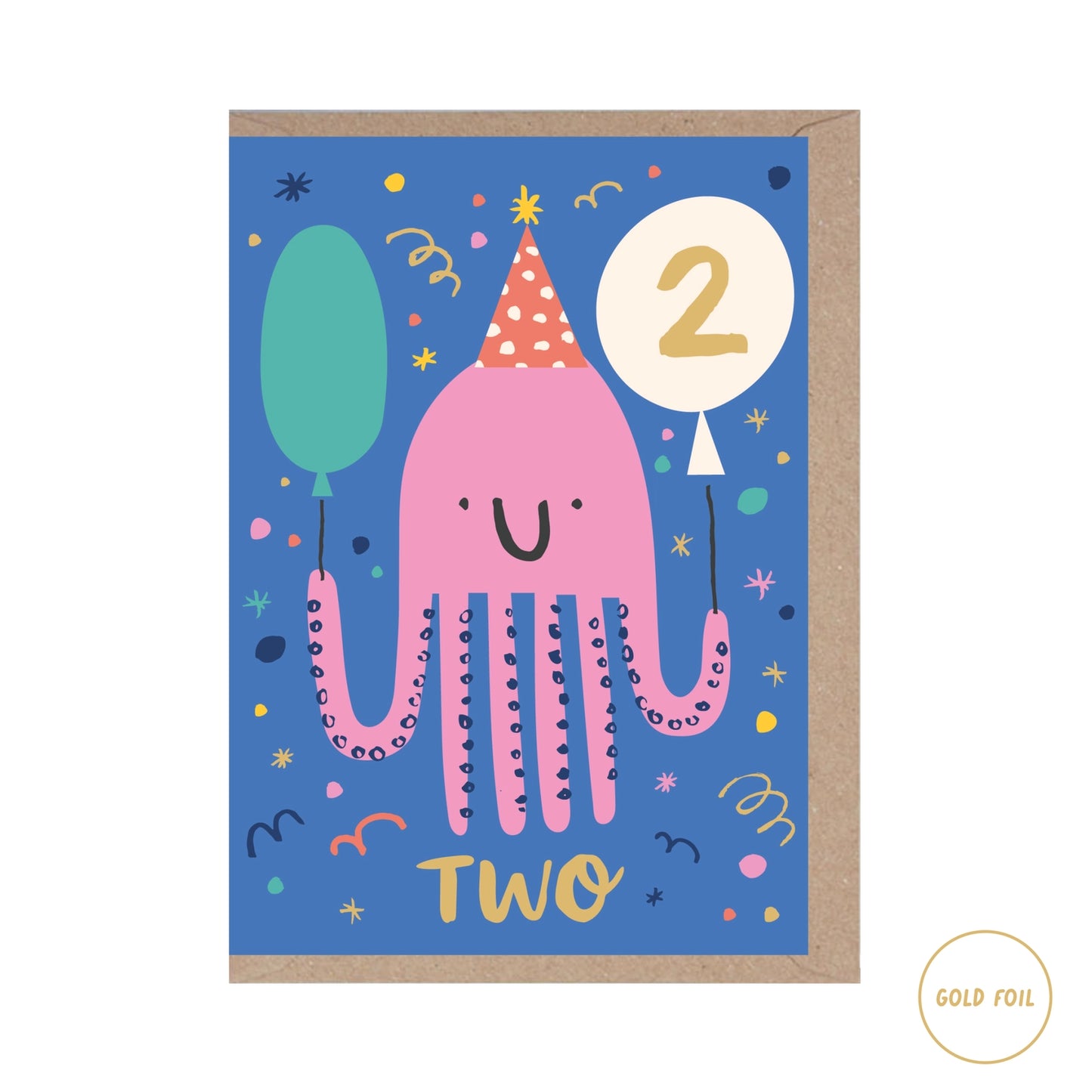 2nd Birthday Card - Octopus