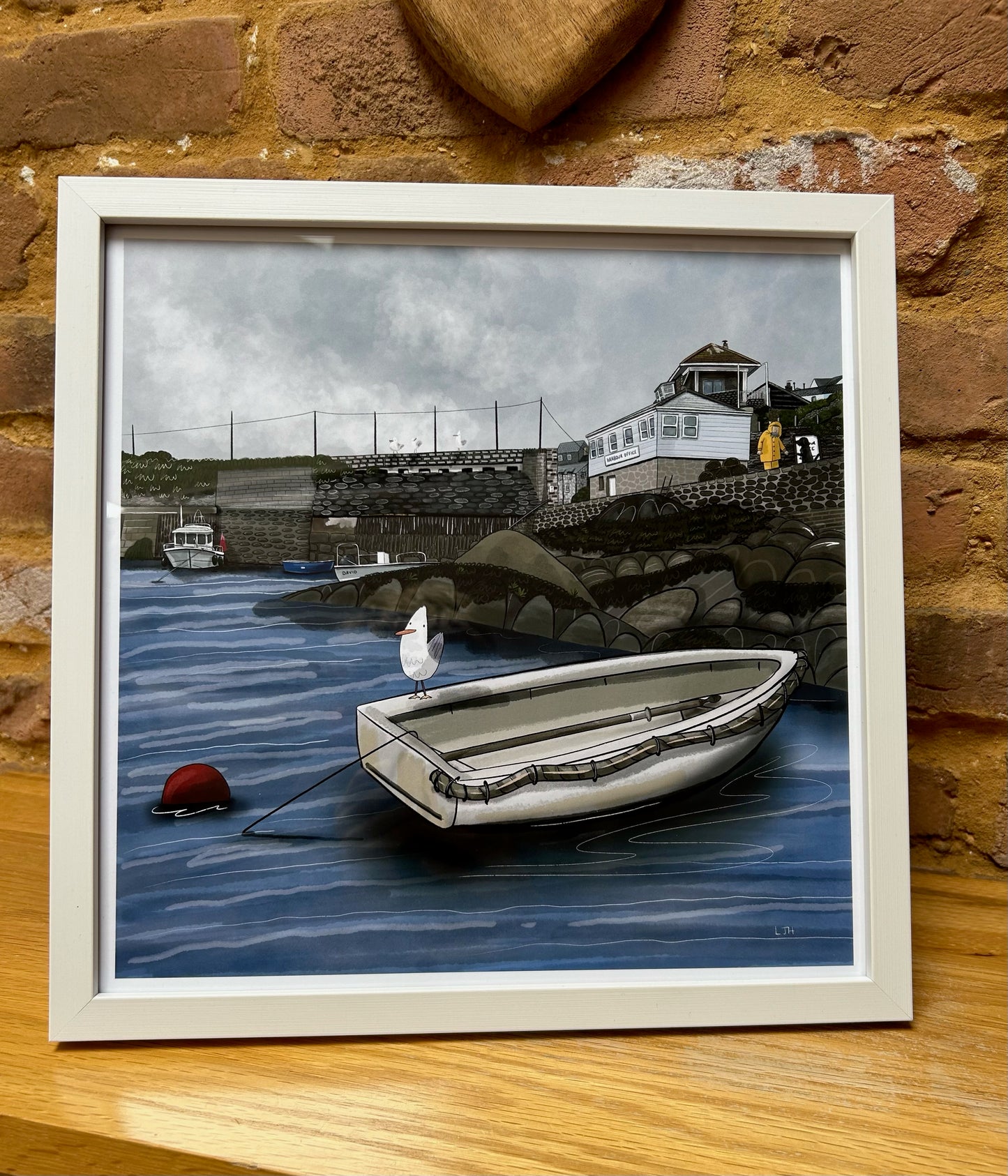 'Harbour Days' 12" x 12" Framed Print by Honebon Designs (LIMITED EDITION)